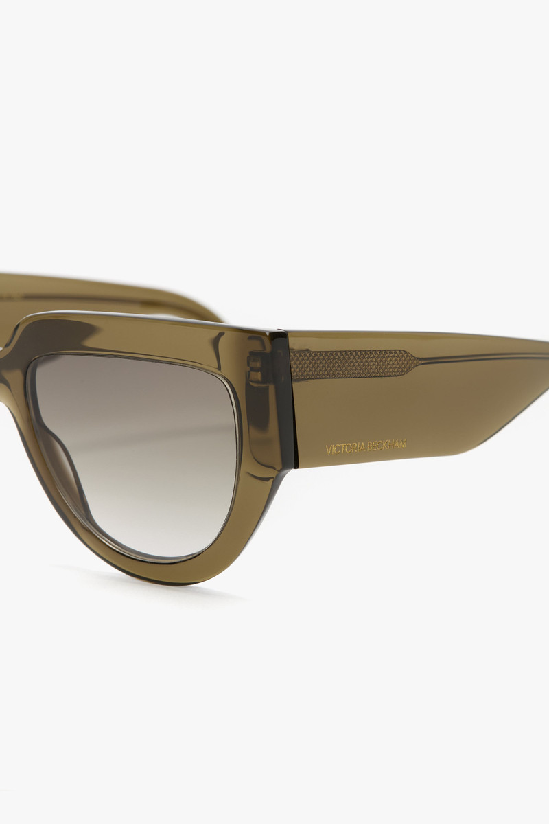 Soft Square Acetate Sunglasses In Khaki 4