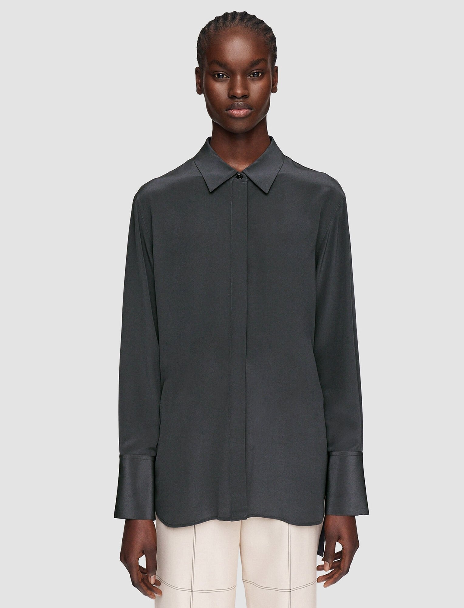 Silk Crepe de Soie Bold Blouse - 3