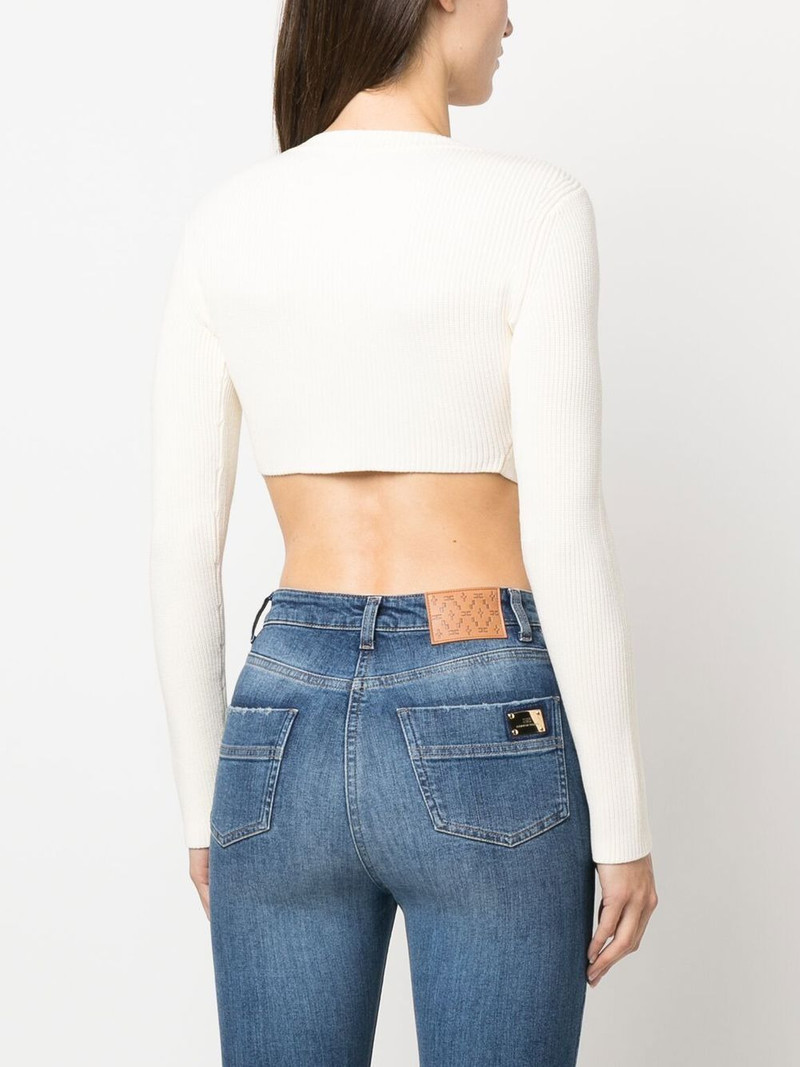 lace-up cropped cardigan 4