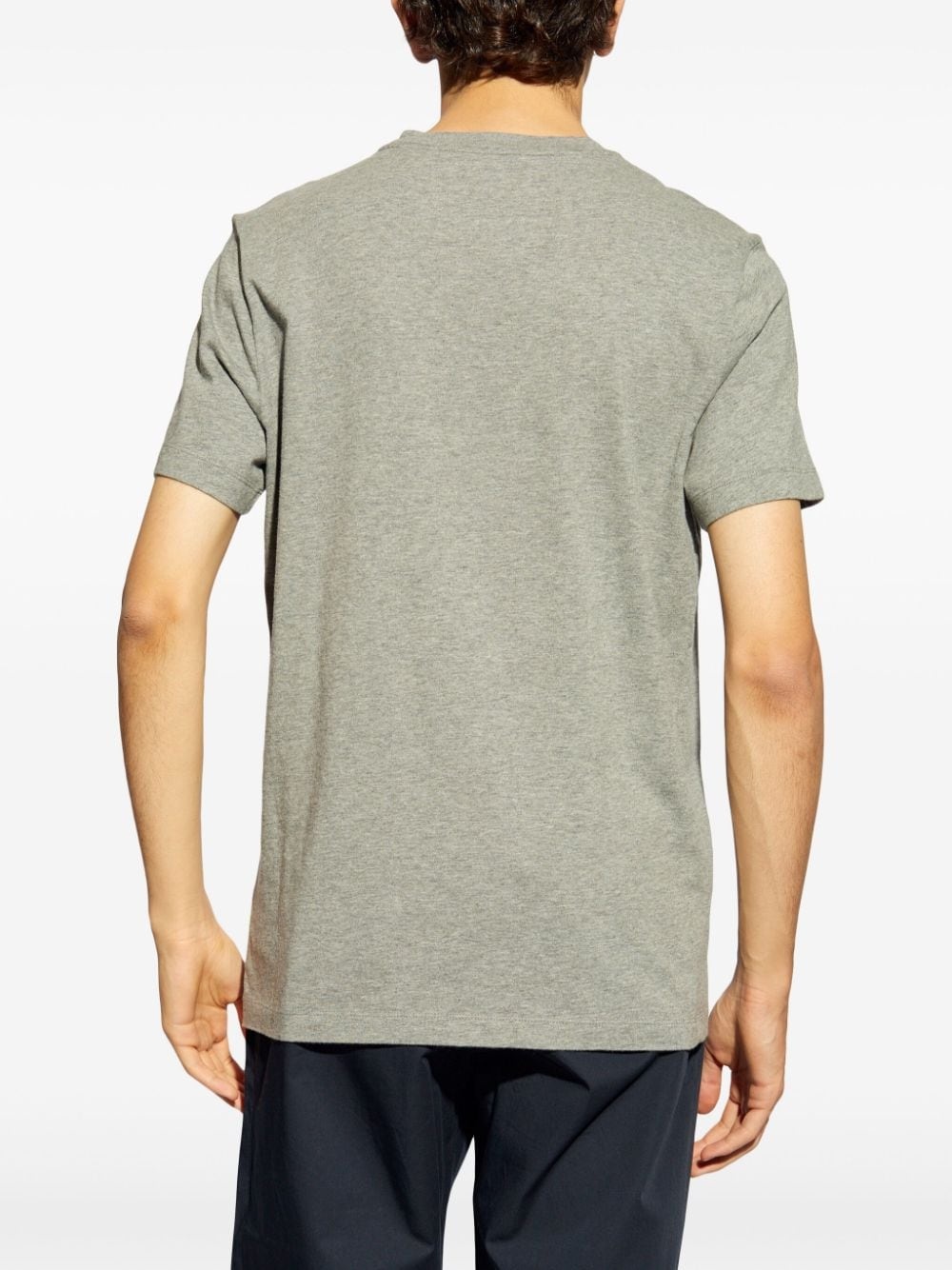 flocked-logo cotton T-shirt - 4
