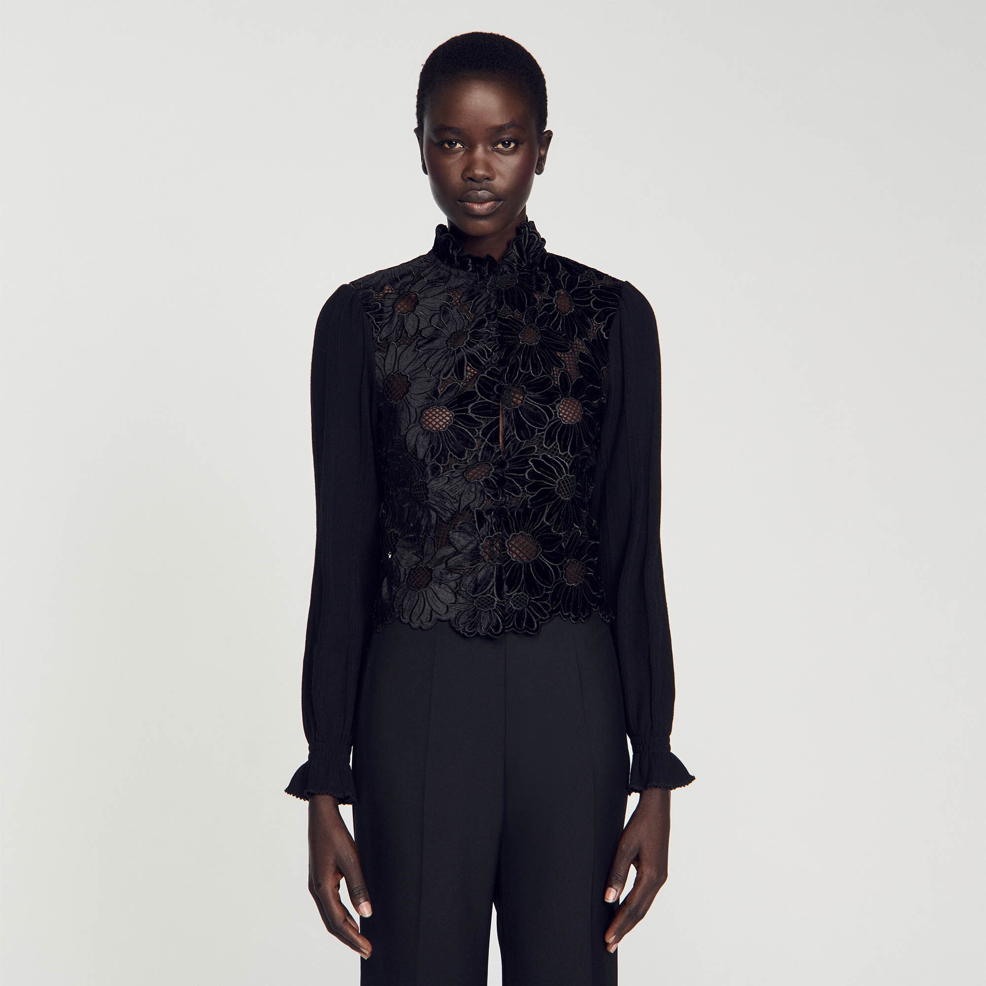FLORAL GUIPURE TOP - 5