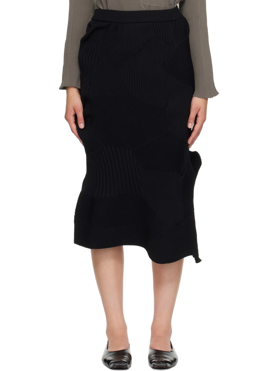 Black Kone Kone Midi Skirt - 1