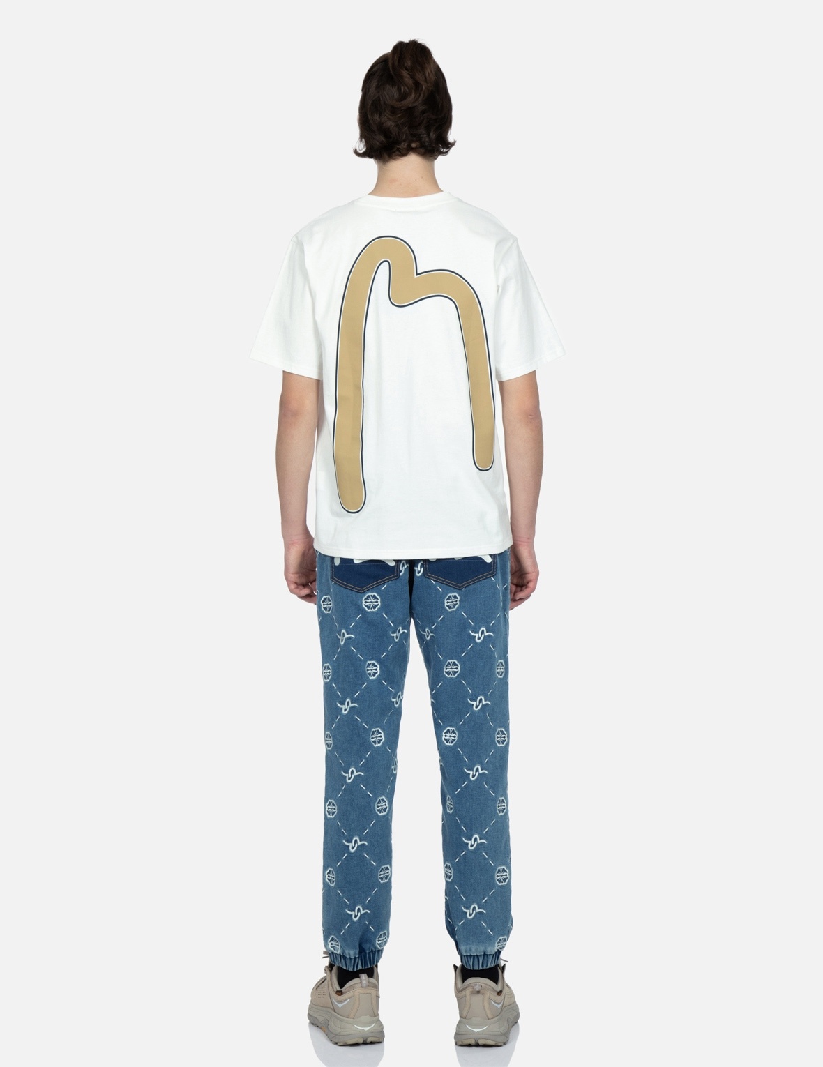 MONOGRAM EMBROIDERY REGULAR FIT DENIM JOGGER PANTS - 5