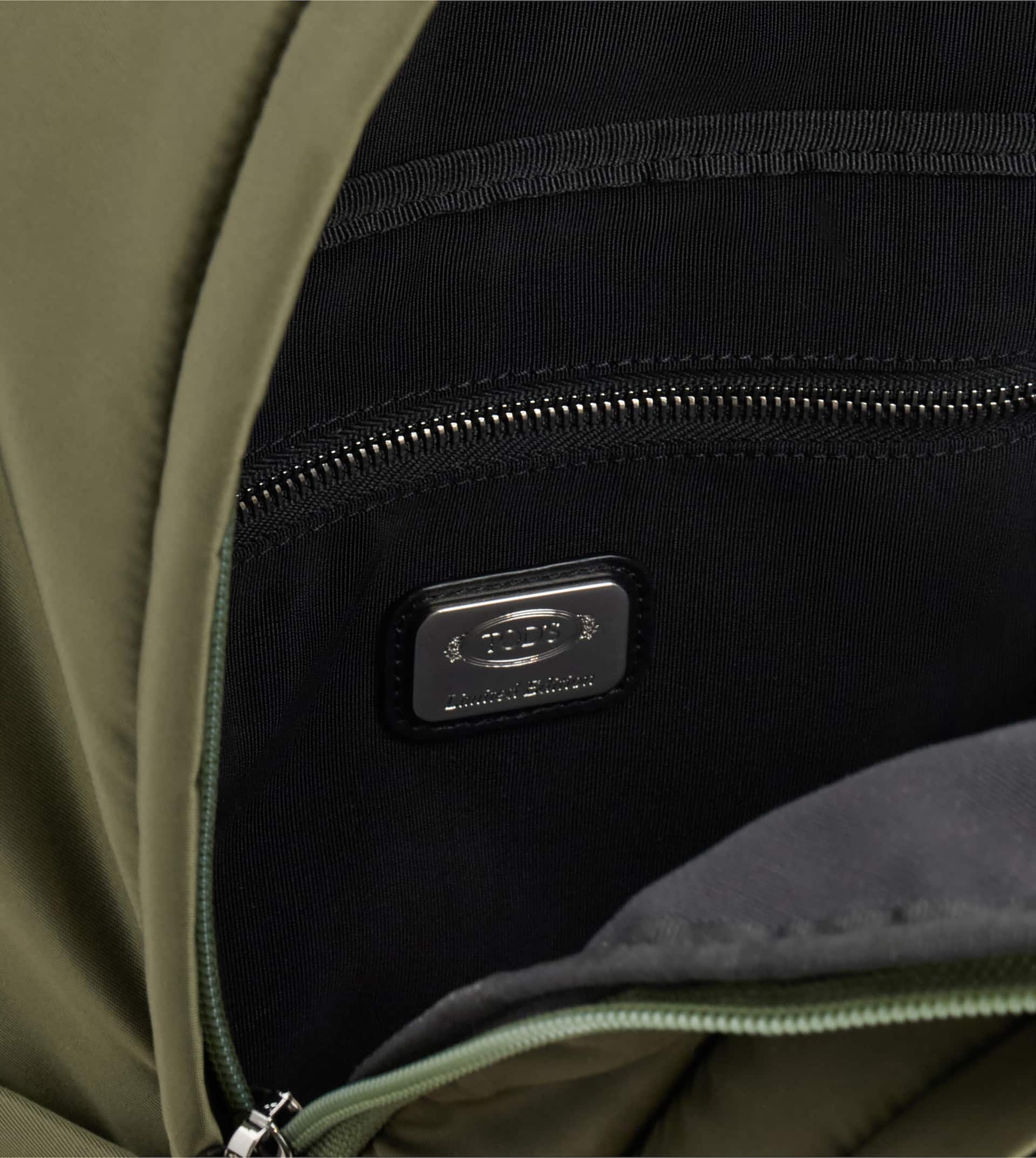 BACKPACK IN FABRIC AND LEATHER MEDIUM - GREEN - 6