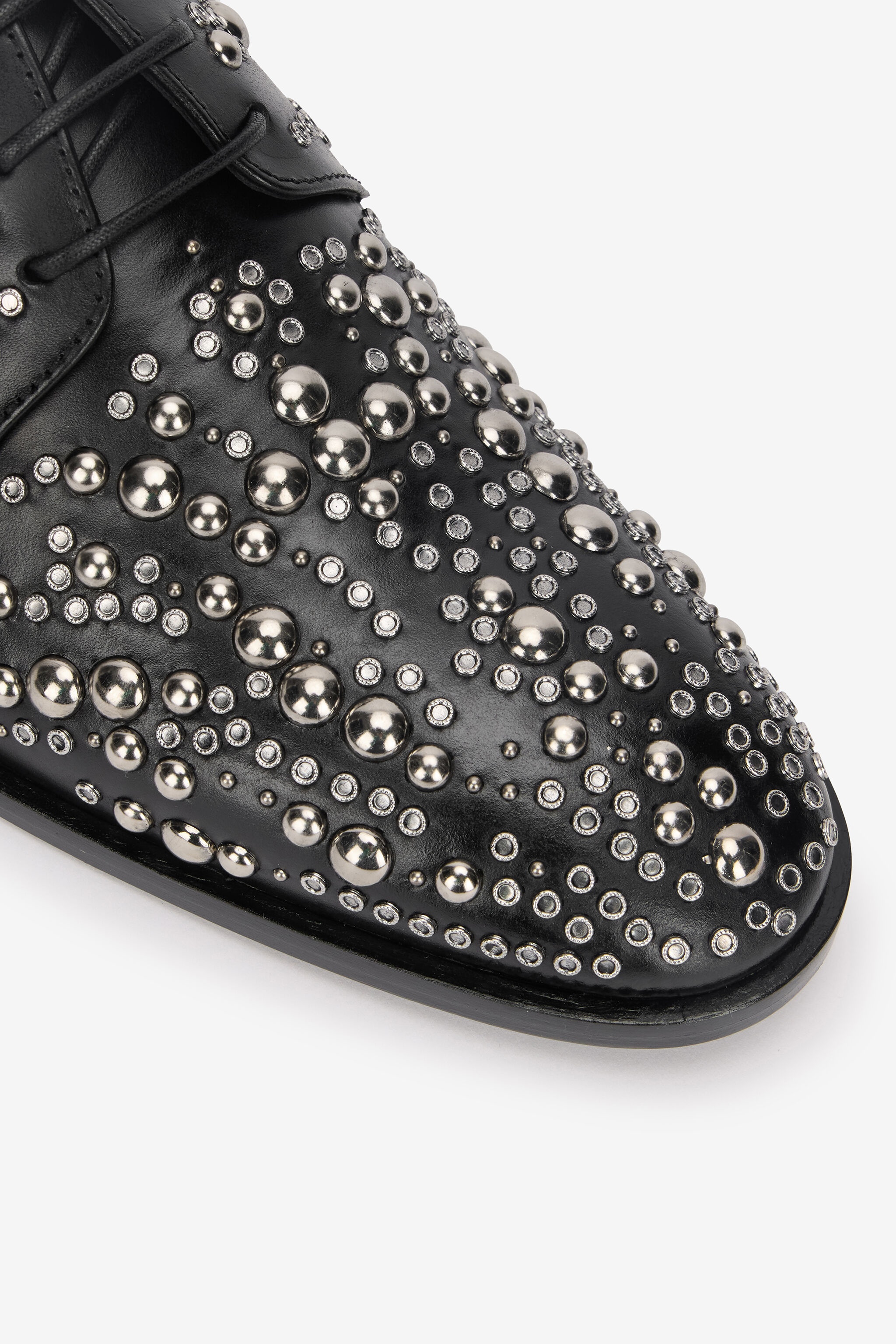 Lace-Up Loafers With Studs - 5