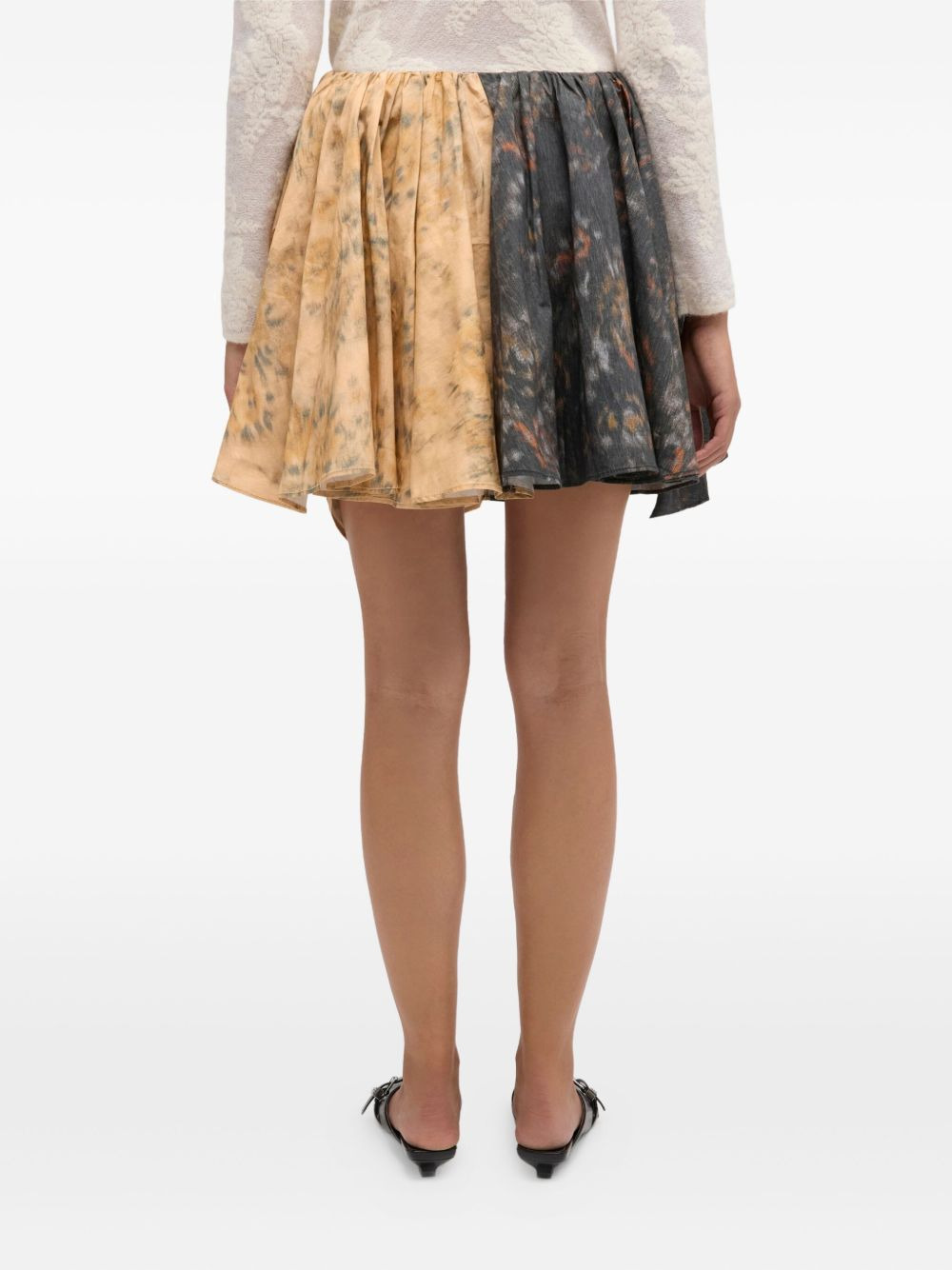 printed draped mini skirt - 4