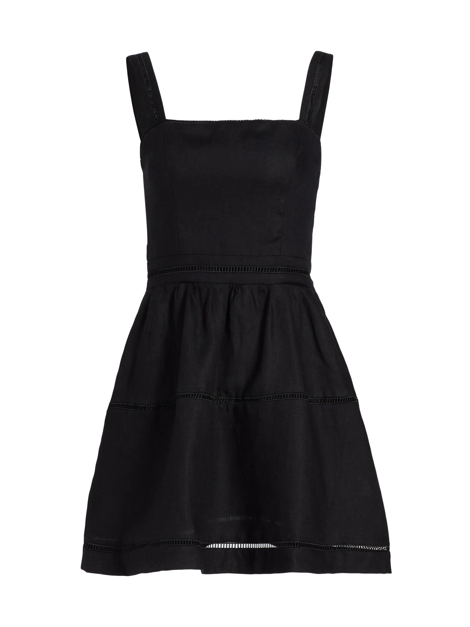 Women's Everett Linen Sleeveless Minidress - Black - 1