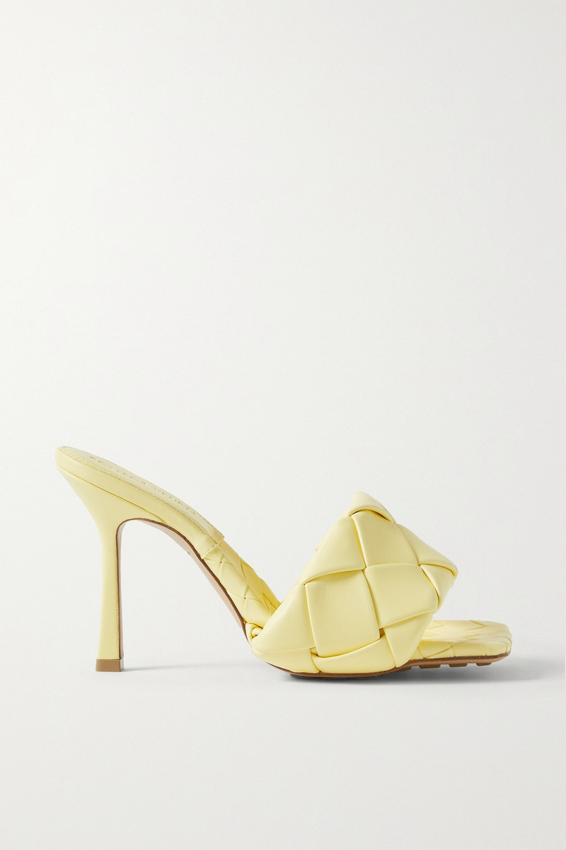 Intrecciato metallic leather mules - 1