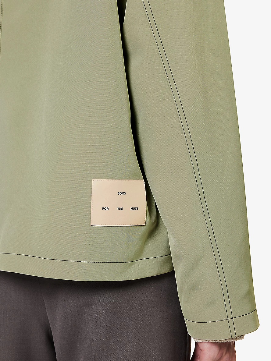 Fringed-pocket boxy-fit woven jacket - 6