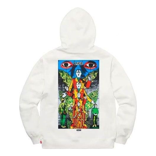 Supreme x Gilbert x George Life Hooded Sweatshirt 'White Multi-Color' SUP-SS19-535 - 2