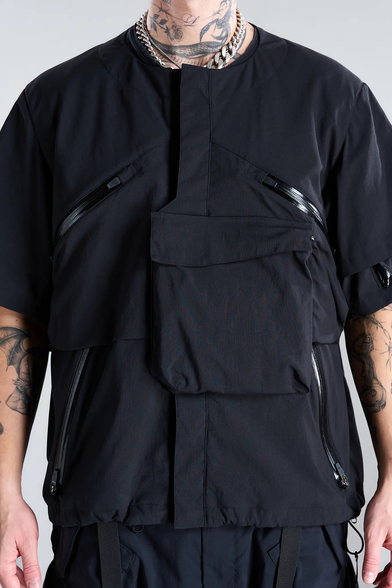 V1A-M Nylon Stretch Interops Vest Black - 12