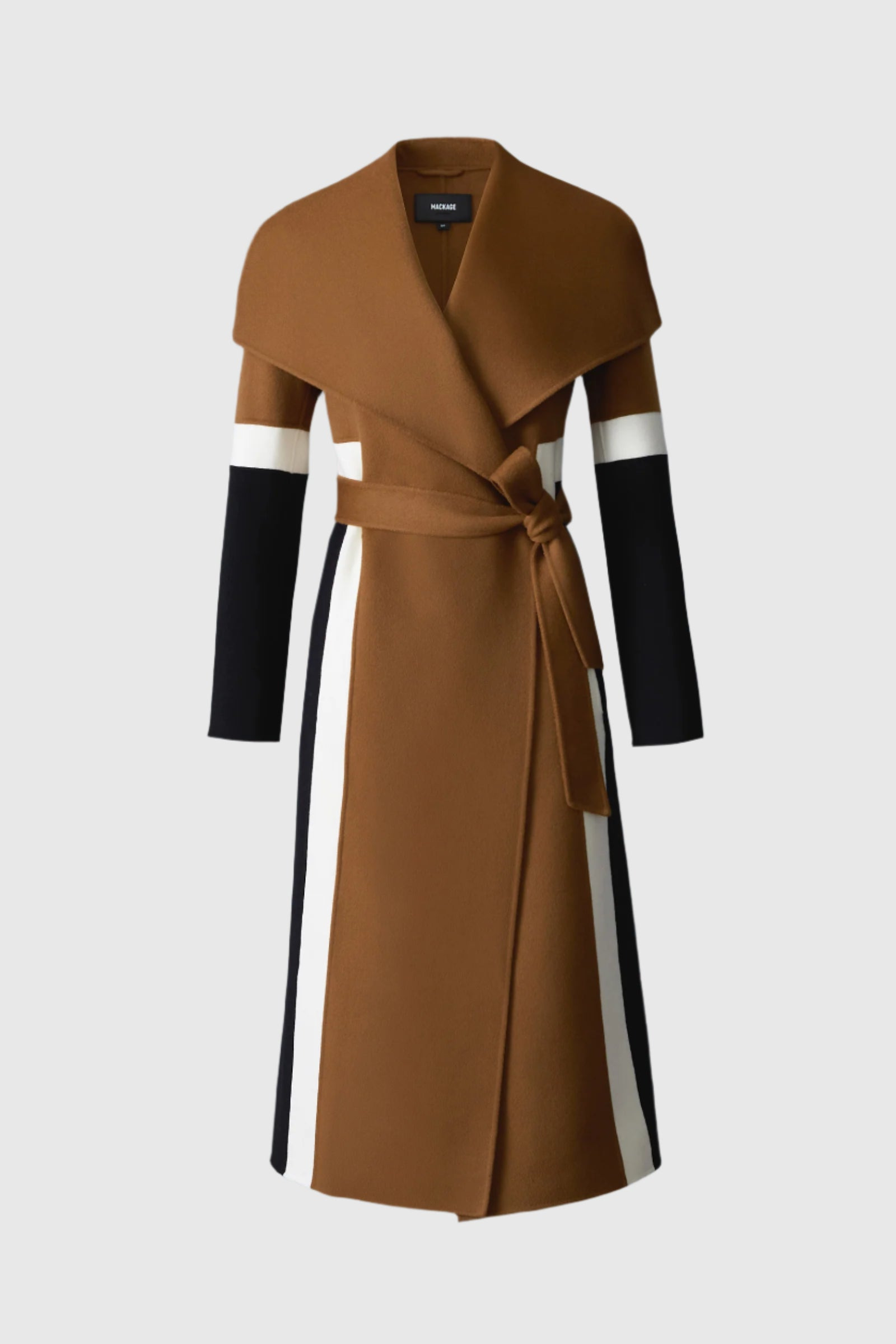 NYRIE Long Wool Coat with Sash Belt - 2