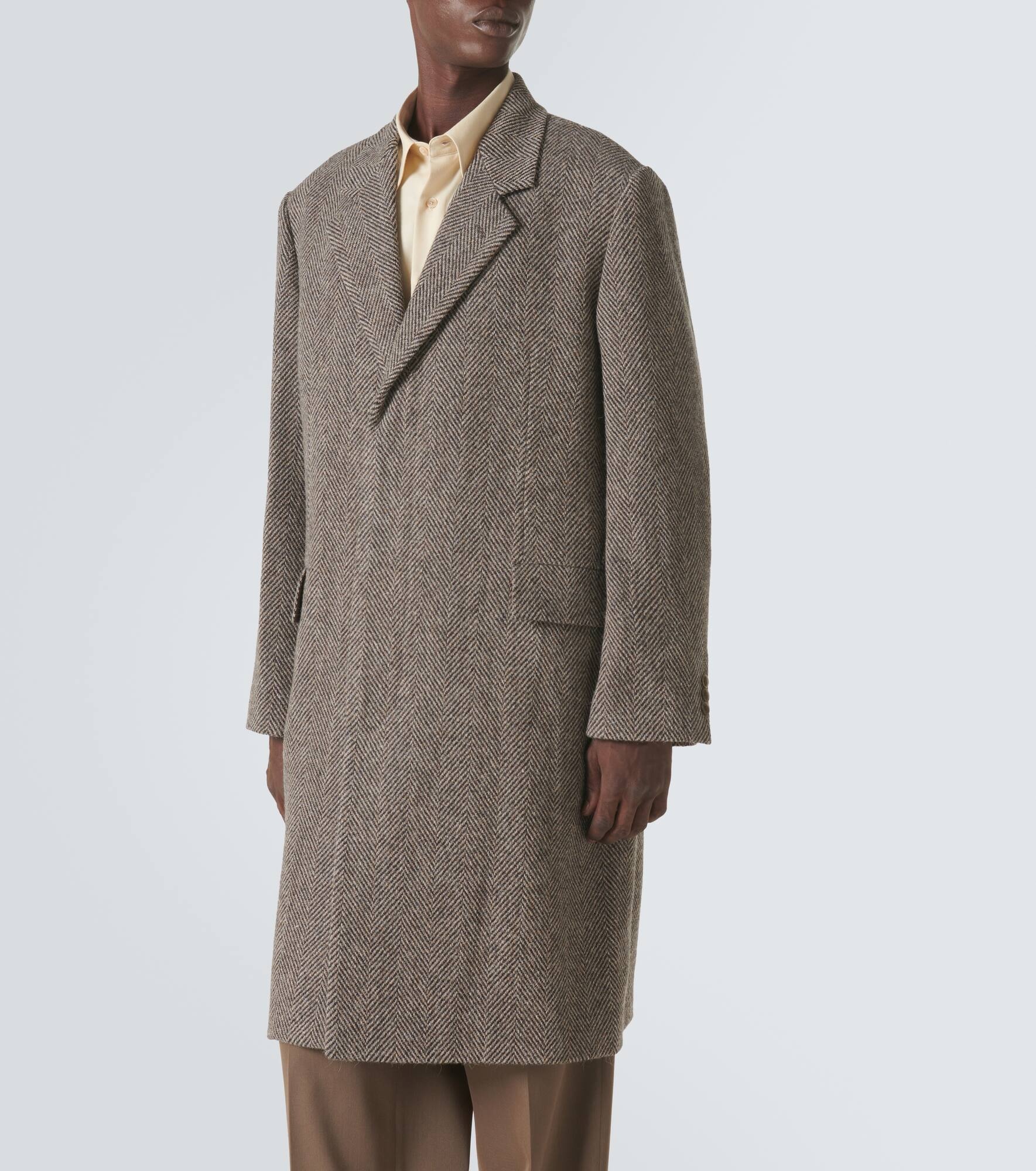 Herringbone wool and alpaca tweed coat - 3