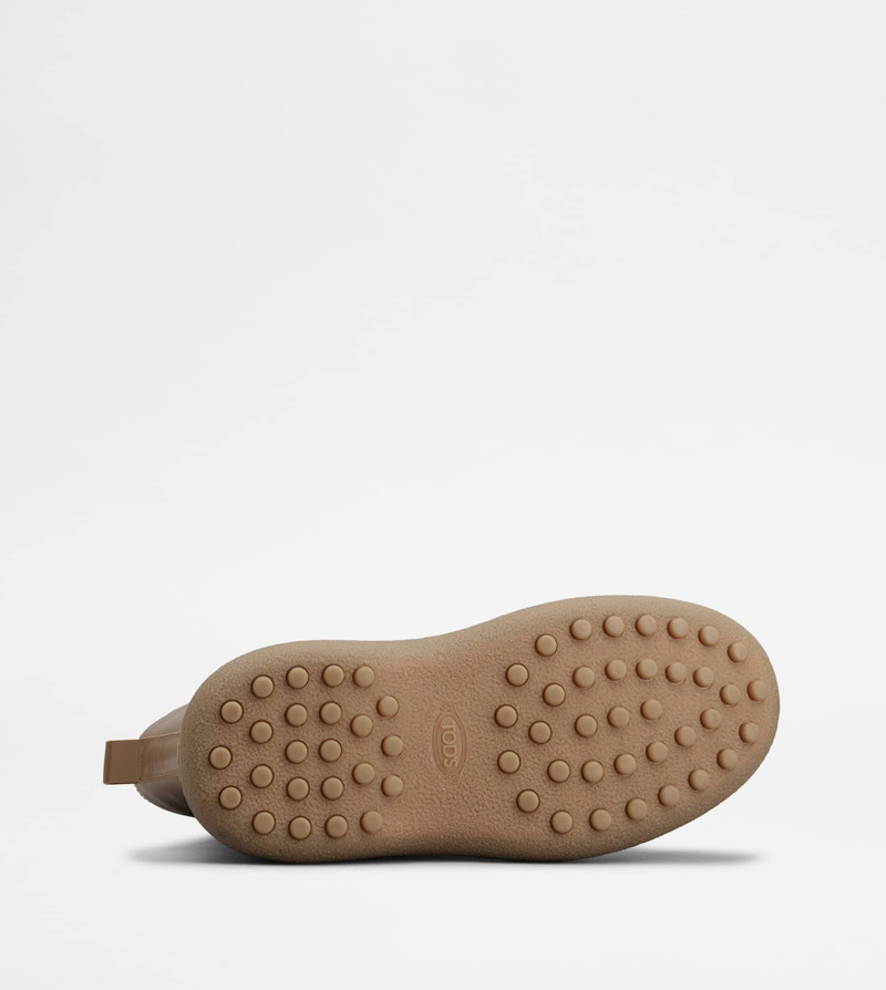 TOD'S W. G. LACE-UP ANKLE BOOTS IN LEATHER - BEIGE 4