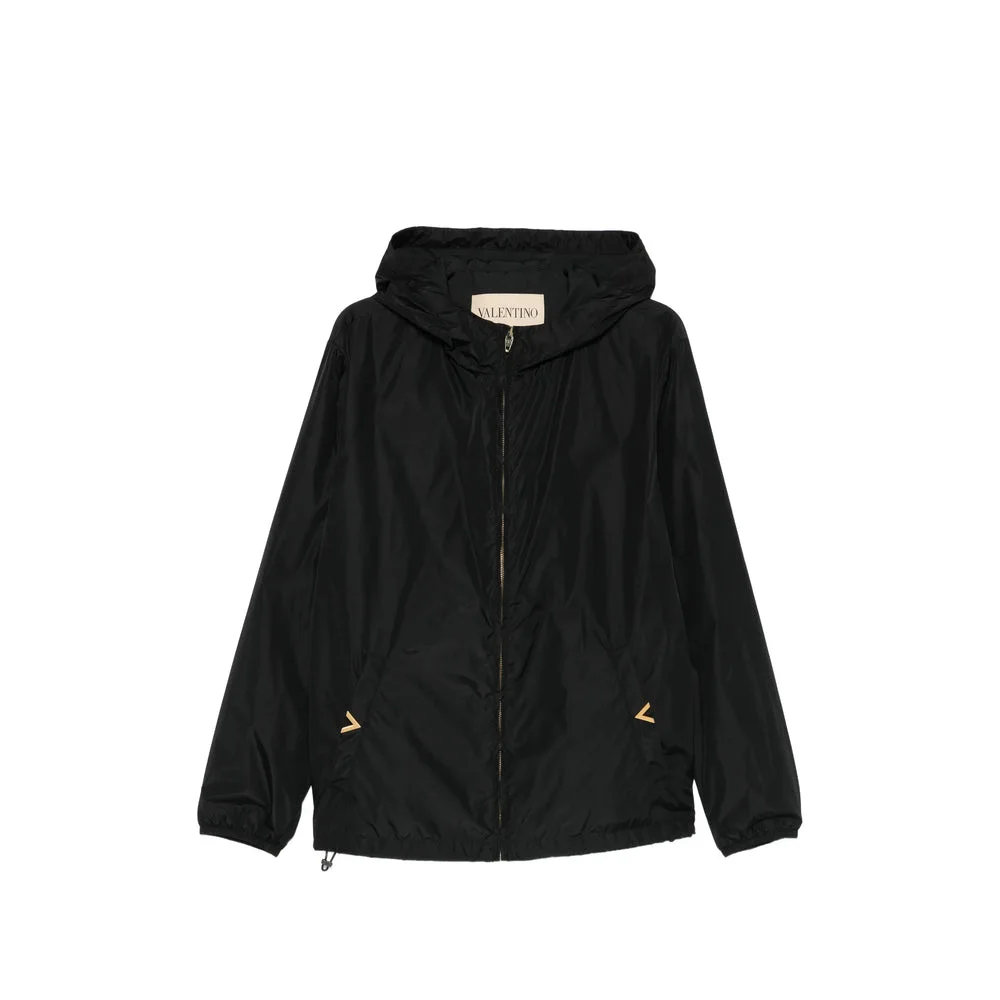 Valentino Black Jackets - Hooded Jackets Men - 1