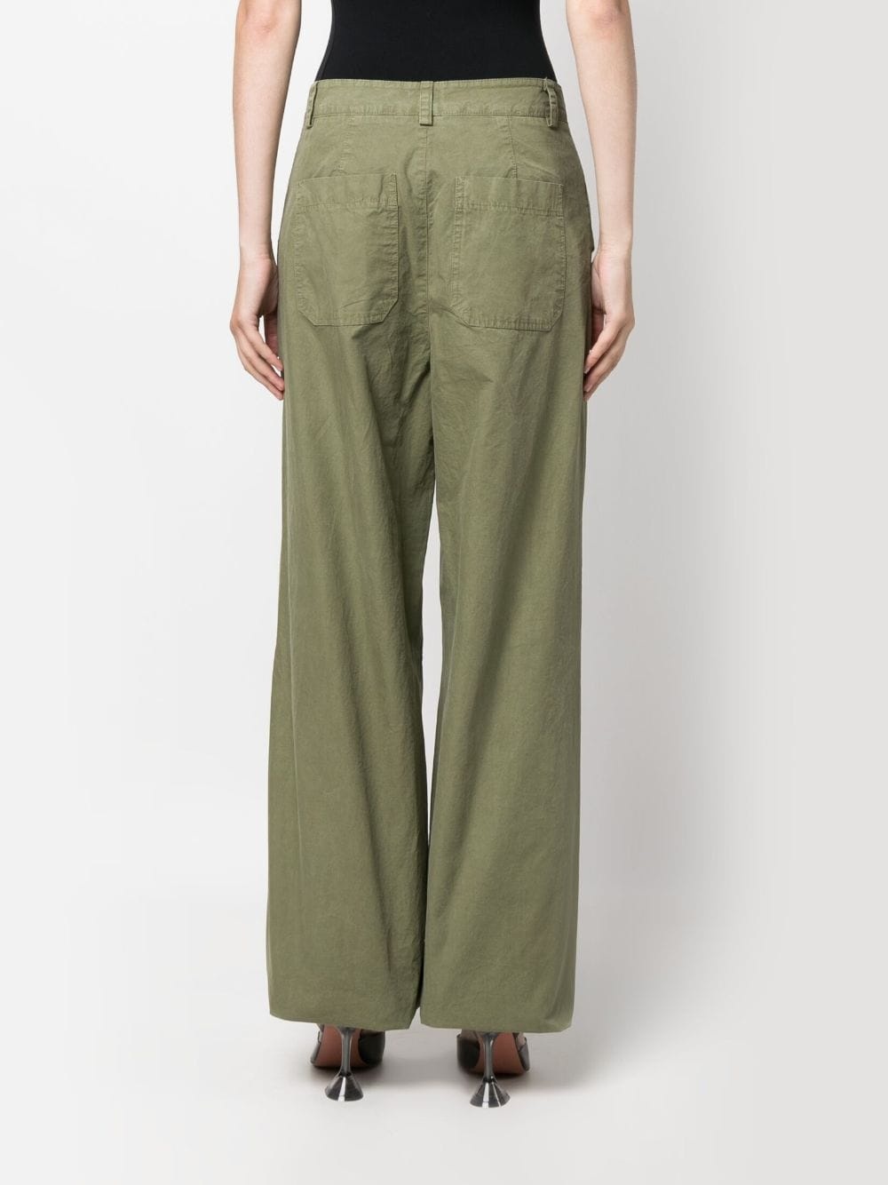 mid-rise cotton cargo pants - 4