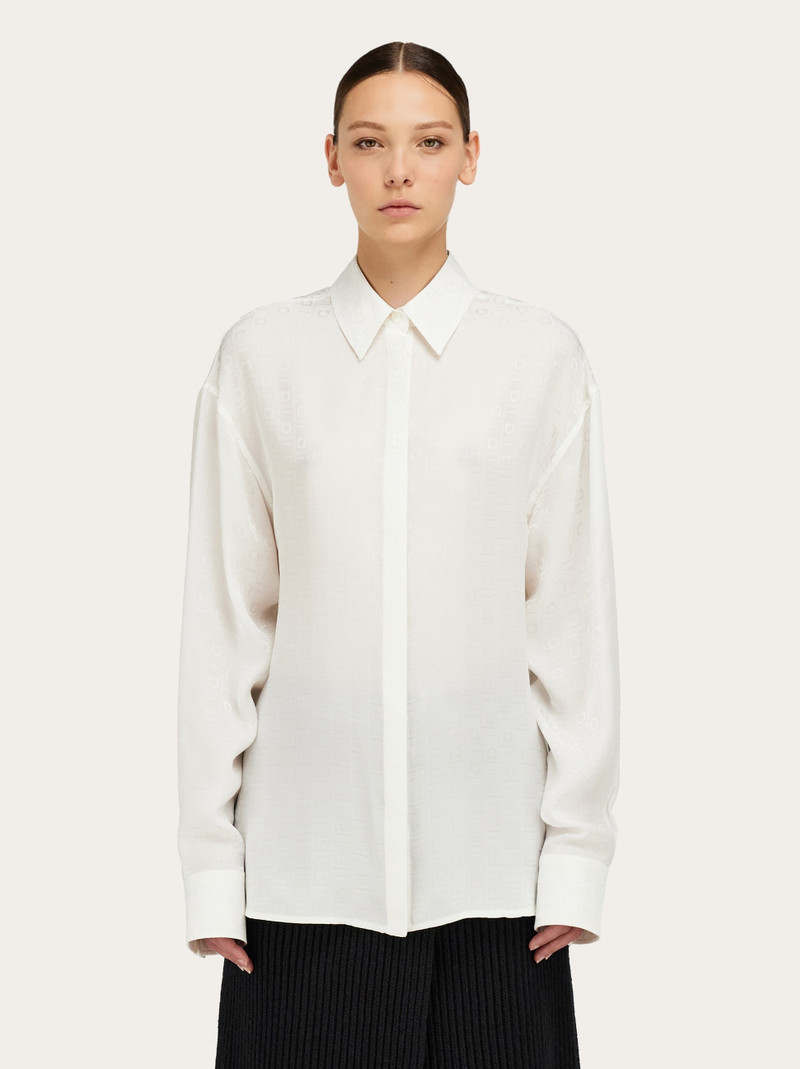 FERRAGAMO Ferragamo Monogram print silk shirt outlook