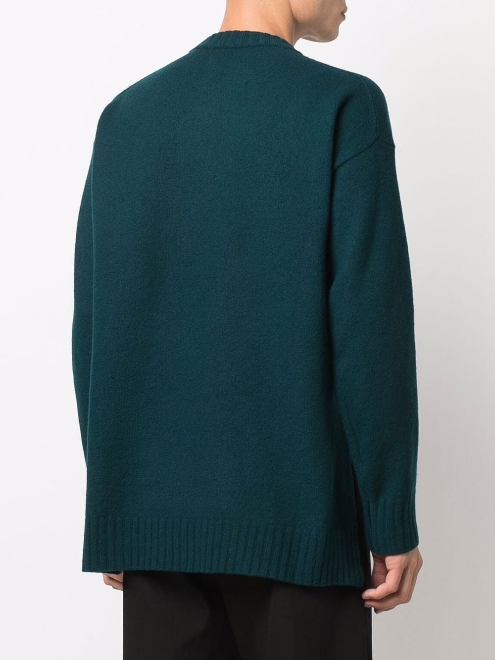 step-hem knitted crew-neck jumper - 4