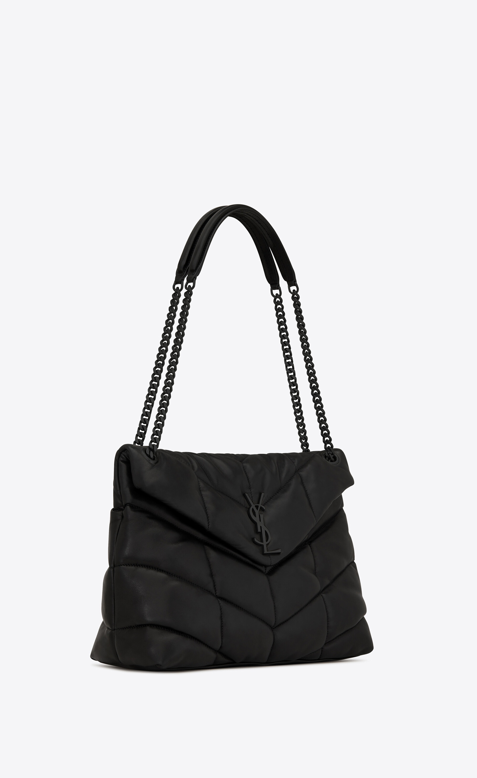 puffer medium chain bag in quilted lambskin - 6