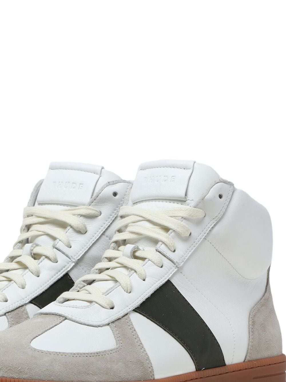 colour-block leather high-top sneakers - 2