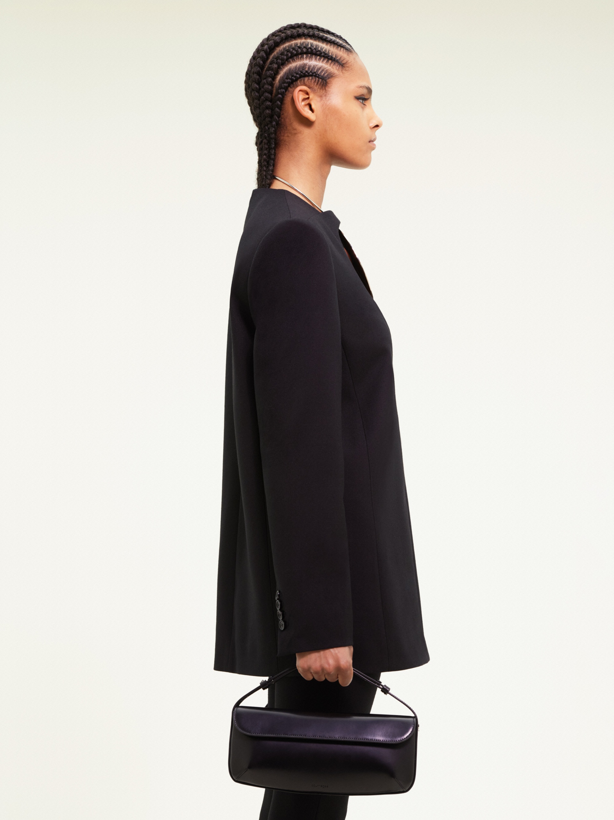 SLEEK LEATHER BAGUETTE BAG - 5