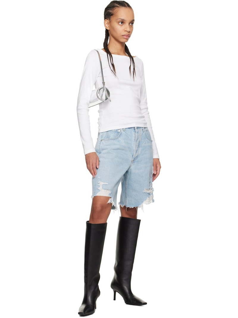 Citizens of Humanity Blue Ayla Denim Shorts outlook