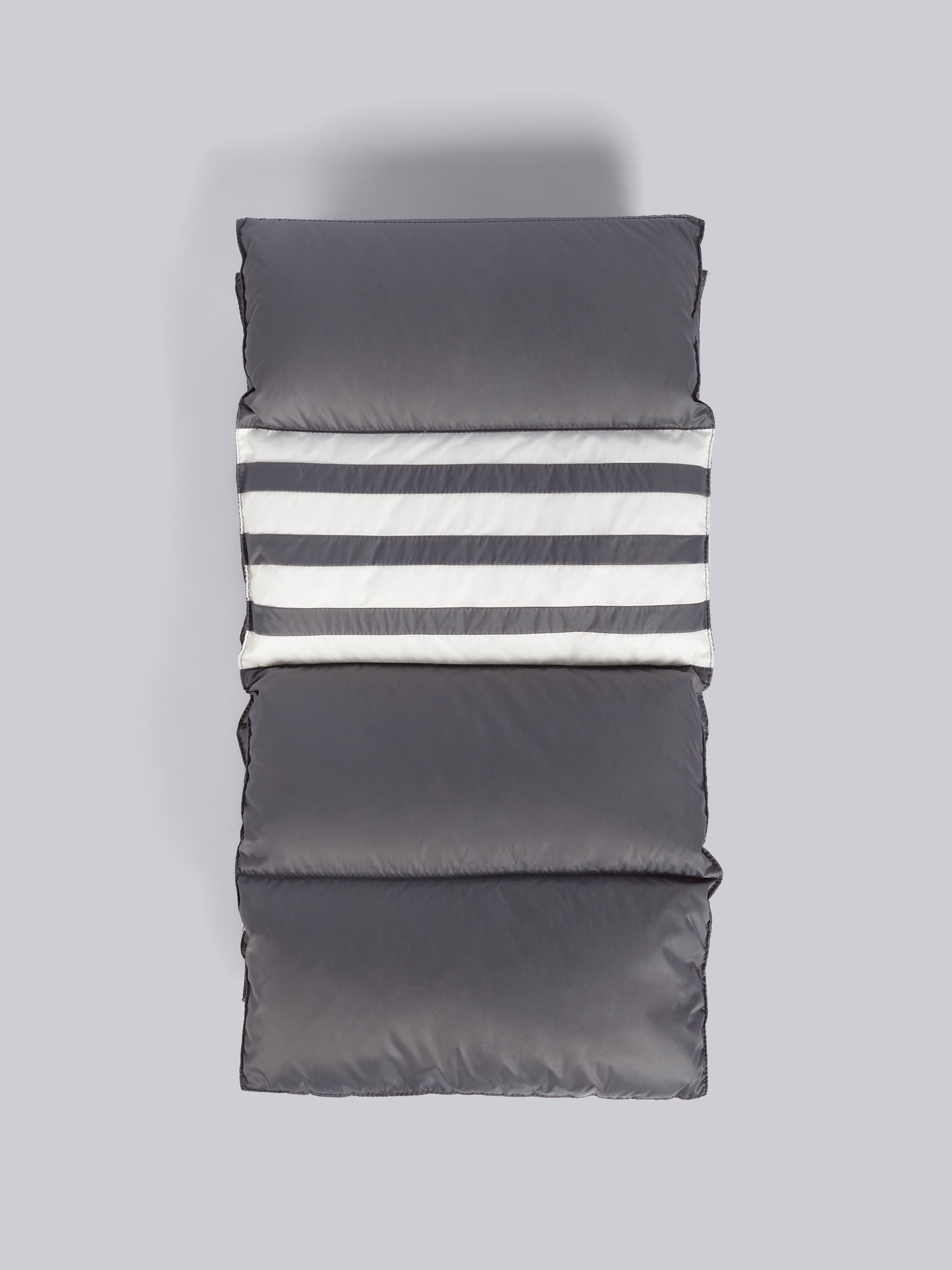 Medium Grey Matte Nylon Down Filled 4-Bar Scarf - 1