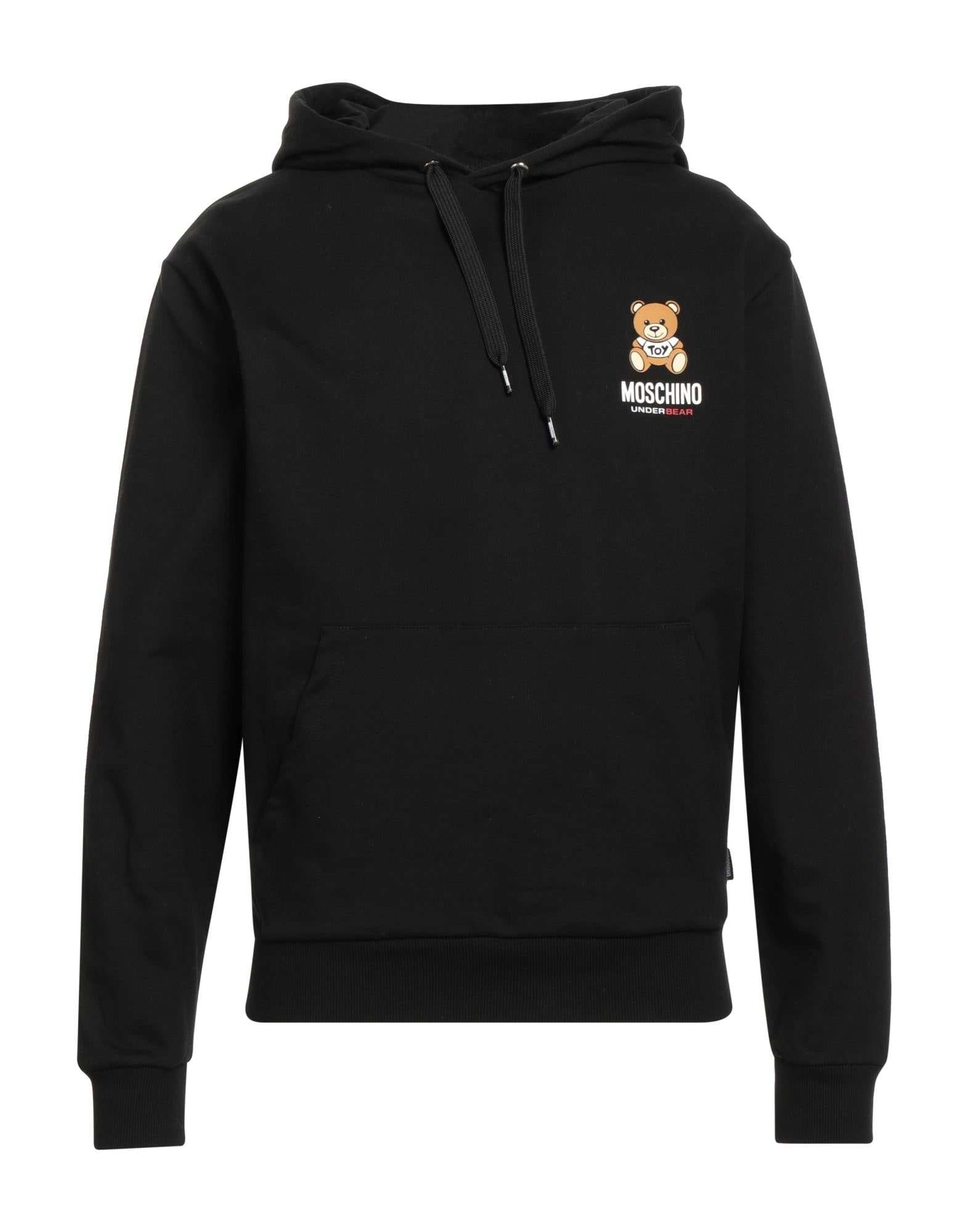 Moschino Black Men's Hooded Sweatshirt yoox REVERSIBLE