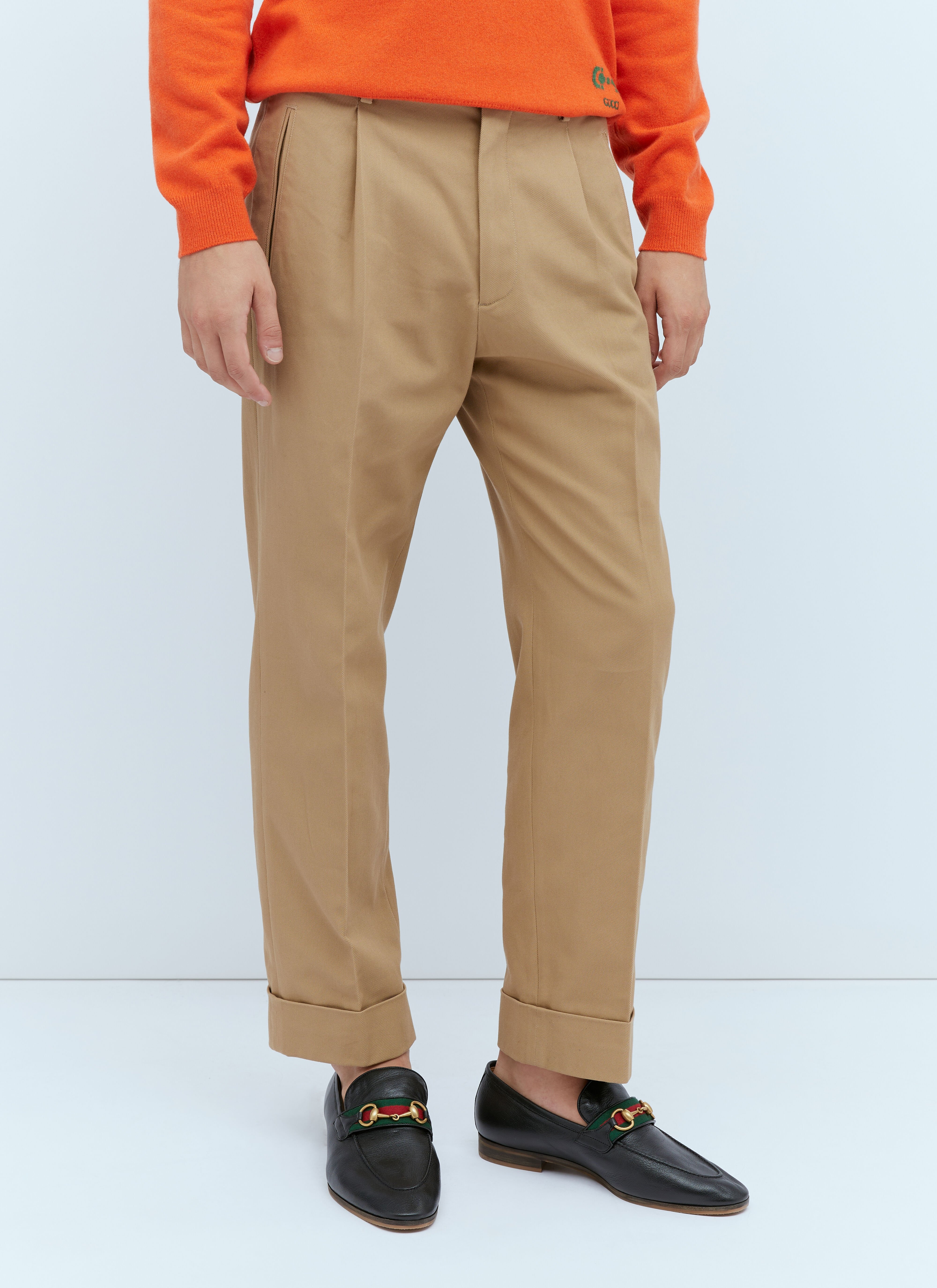 Cotton Gabardine Tailored Pants - 1