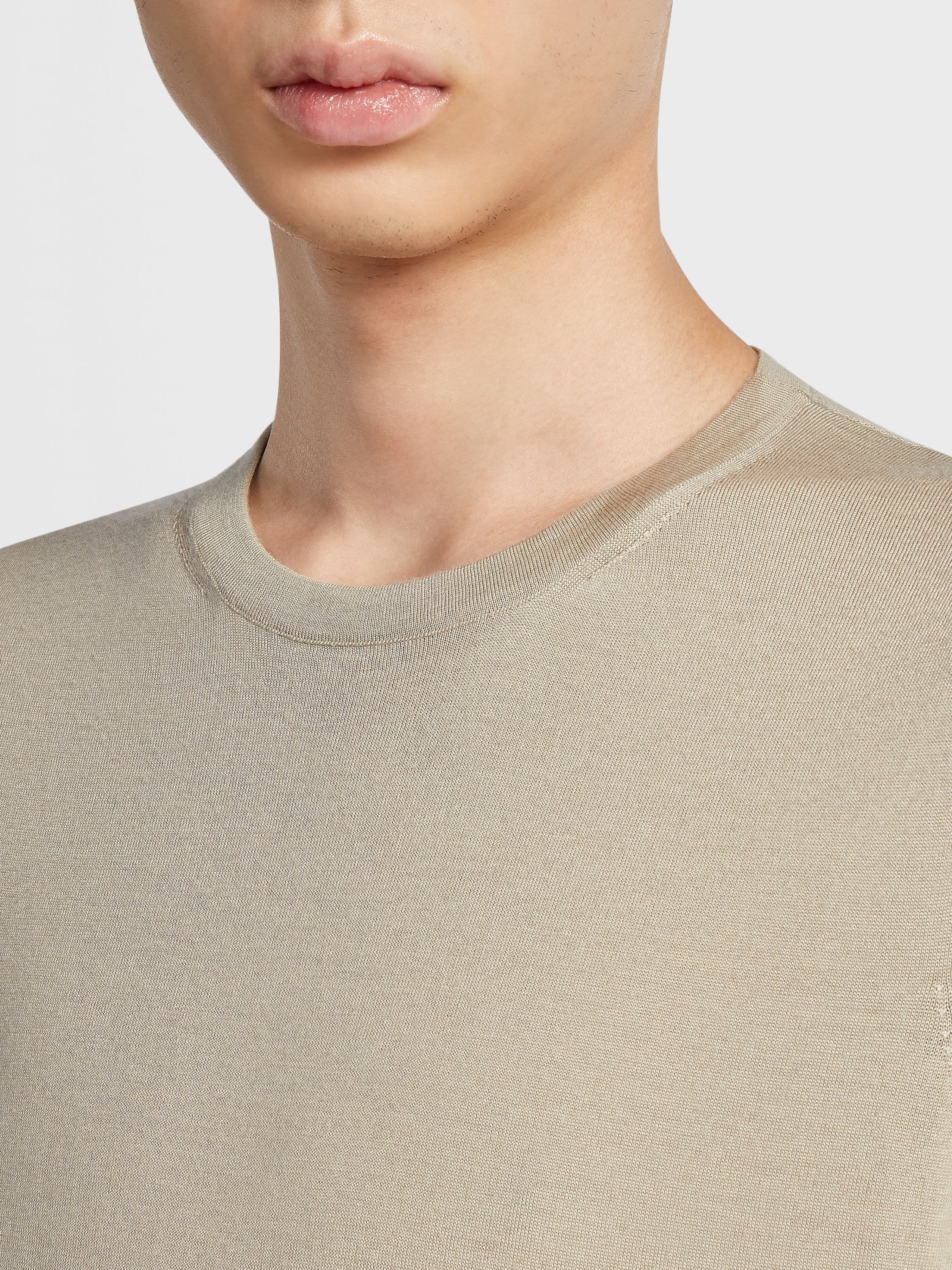 LIGHT TAUPE CASHSETA CREWNECK - 4