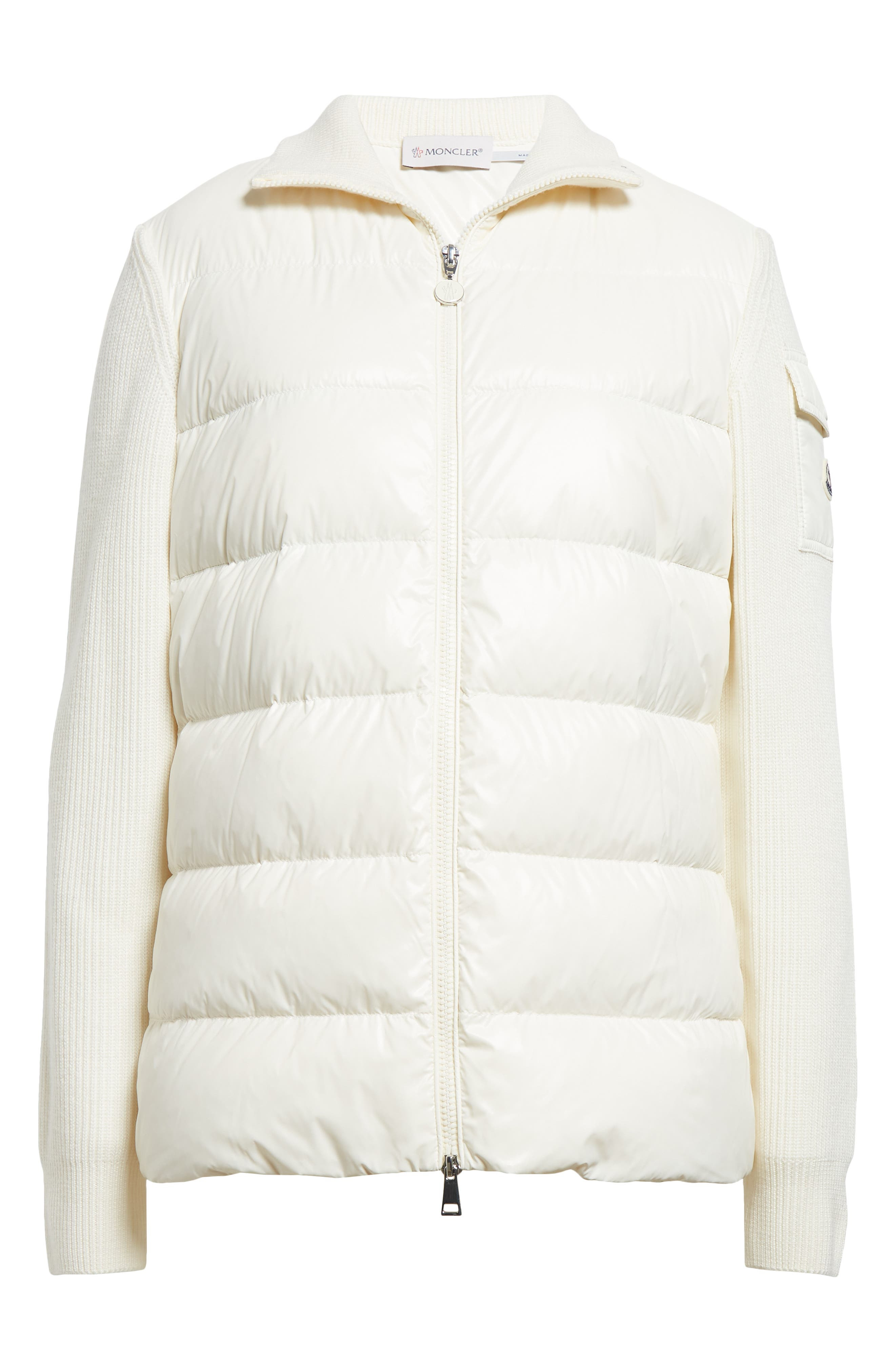 Quilted Nylon & Wool Knit Cardigan - 6
