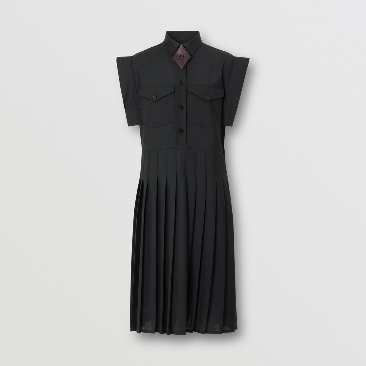 Mohair Wool Pleated Shirt Dress - 1