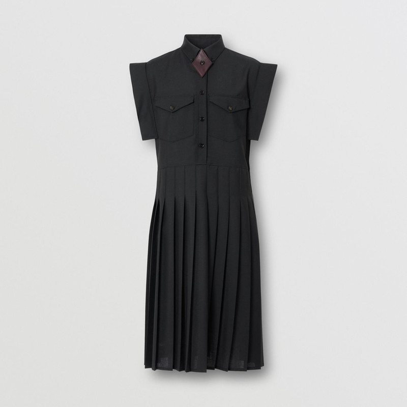 Mohair Wool Pleated Shirt Dress - 1