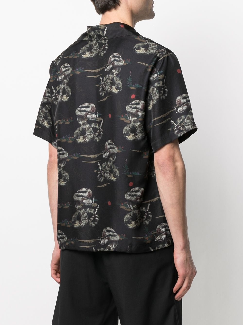 rattlesnake short-sleeve silk shirt - 4