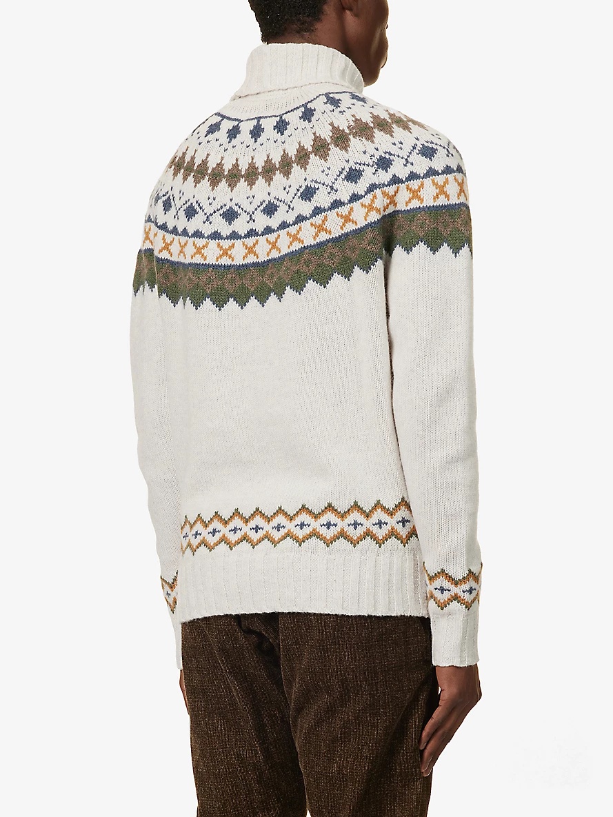 Roose contrast-pattern wool jumper - 4