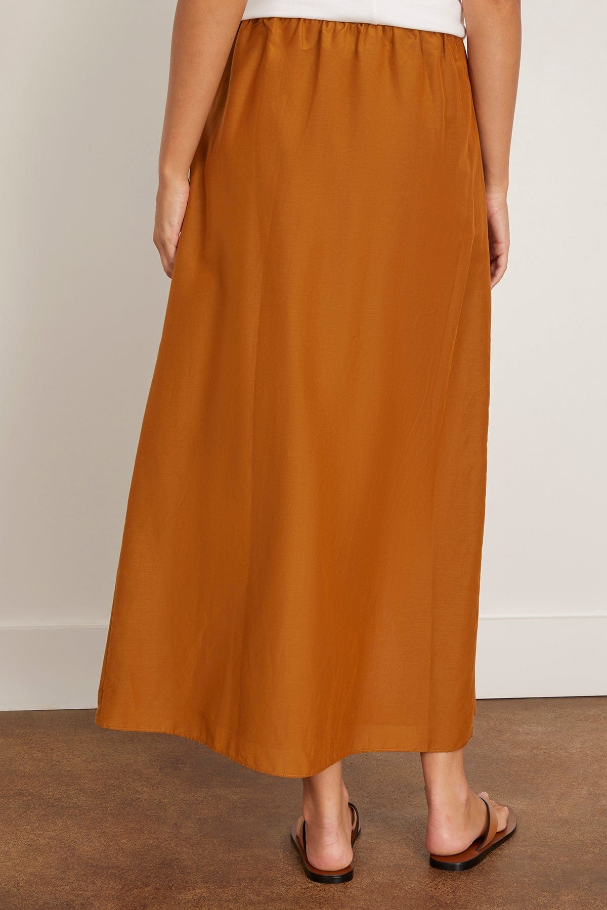 Carmen Long Gathered Skirt in Ocher - 4