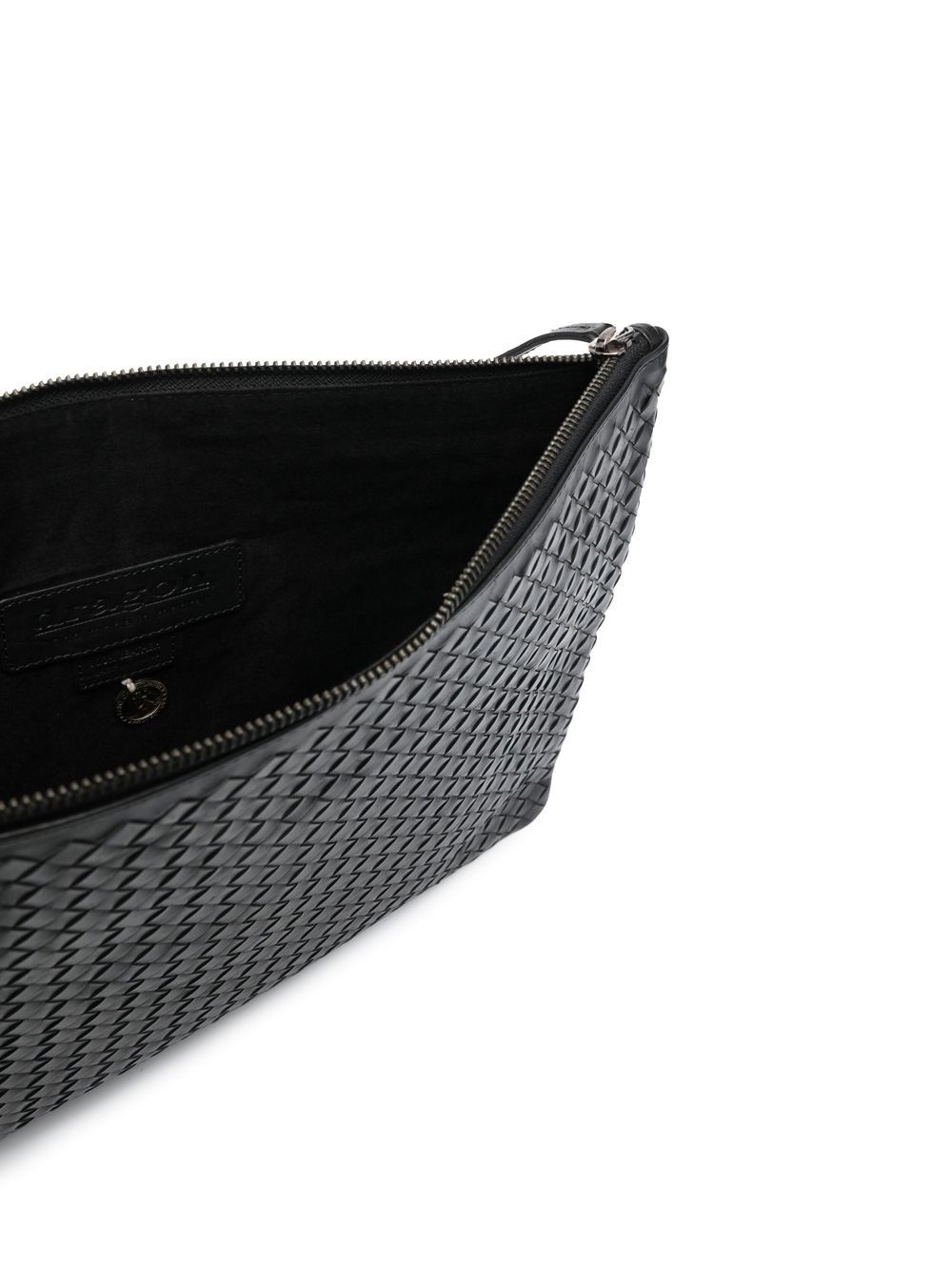 woven leather clutch bag - 5
