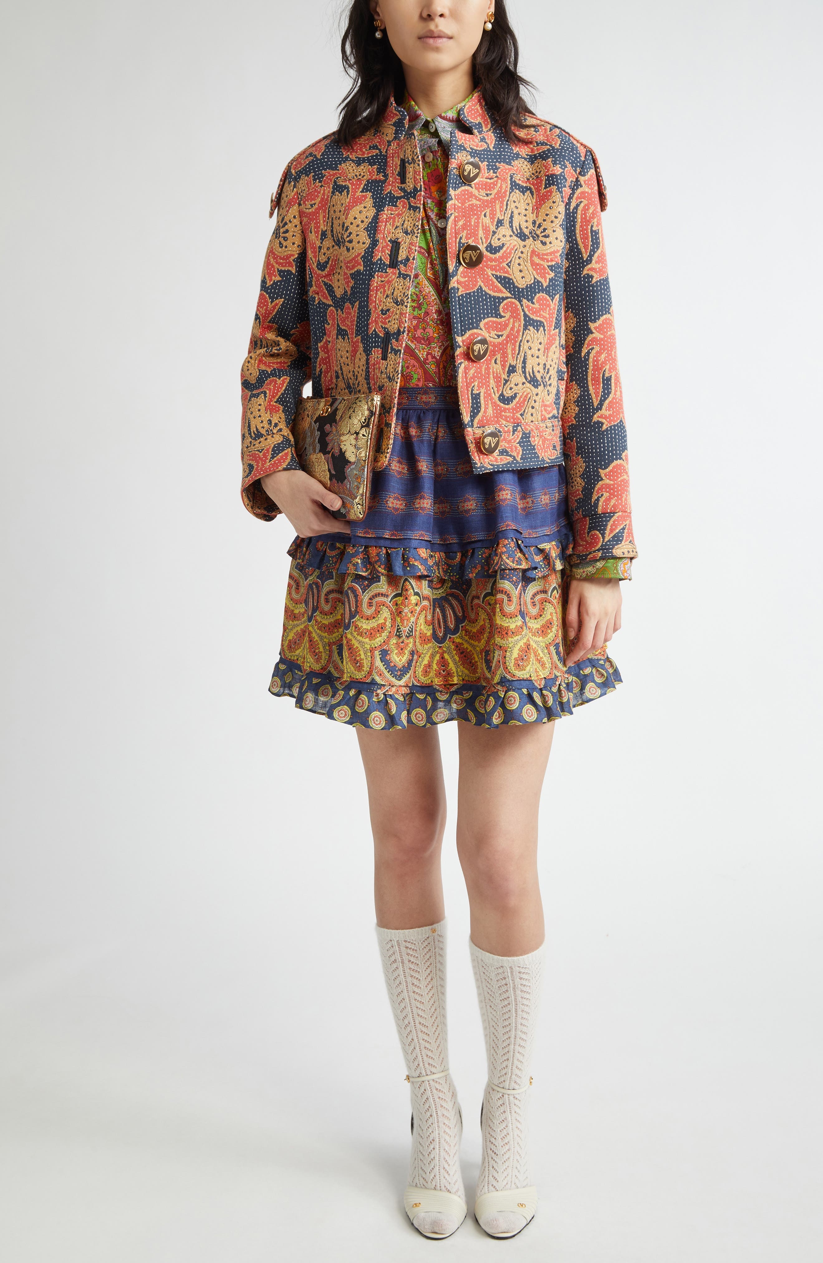 Valentino Garavani Paisley Button-Up Shirt in Pink Multi at Nordstrom - 2