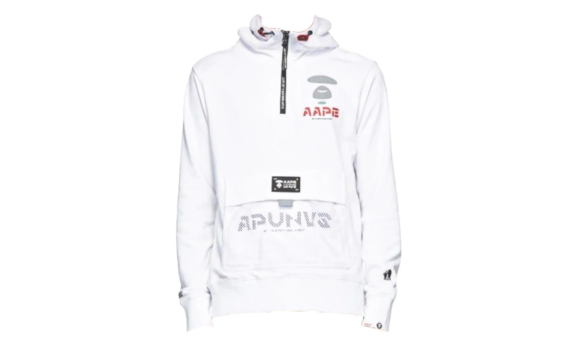 AAPE Logo Half-Zip Hoodie "White" 211547M202021 - 1