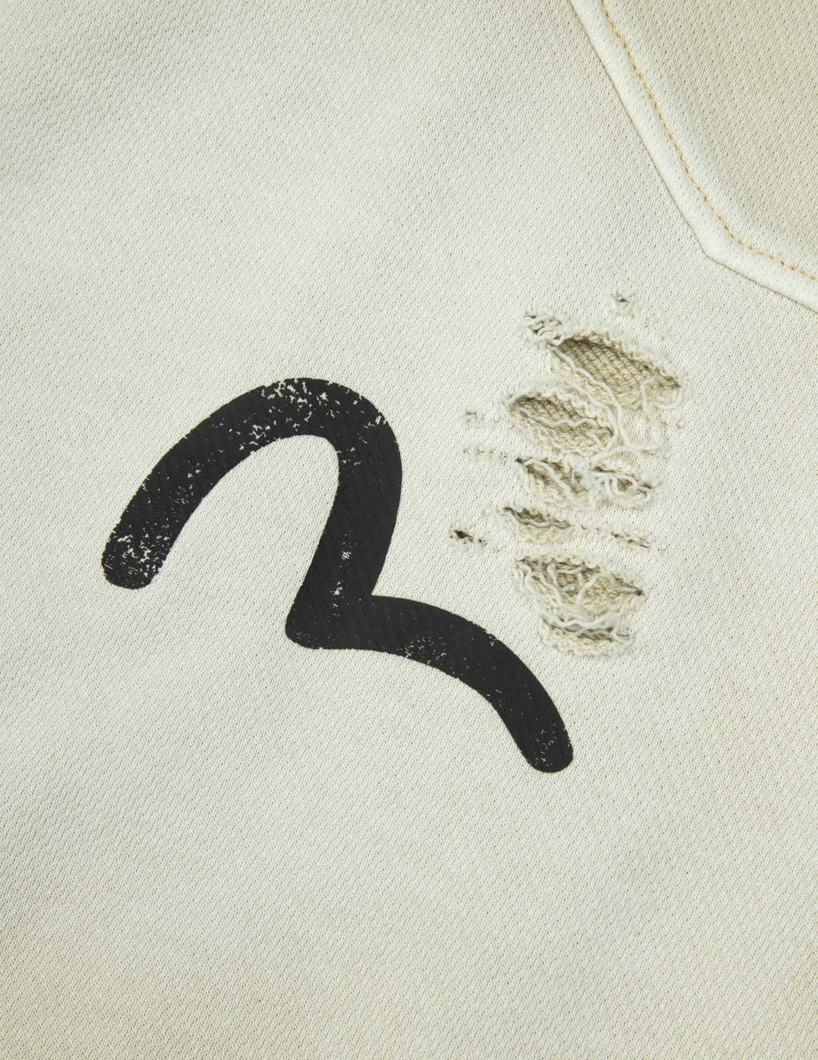 Multi Logos Print Loose Fit Washed Zip-Up Hoodie - 7