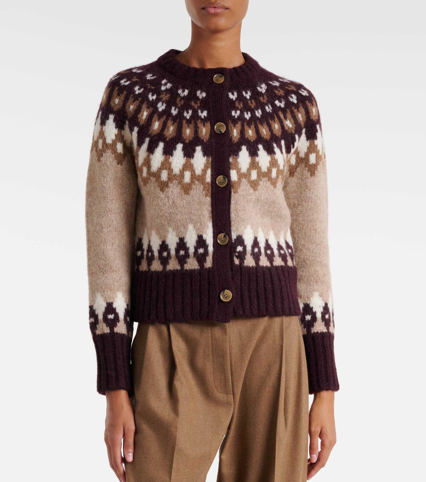 Christina Fair Isle alpaca-blend cardigan - 6