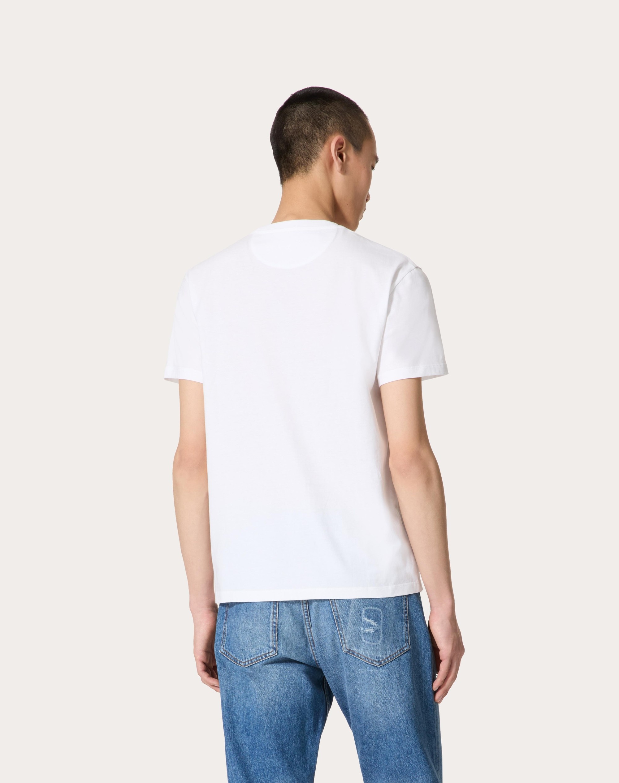 COTTON T-SHIRT WITH VLOGO SIGNATURE PATCH - 4