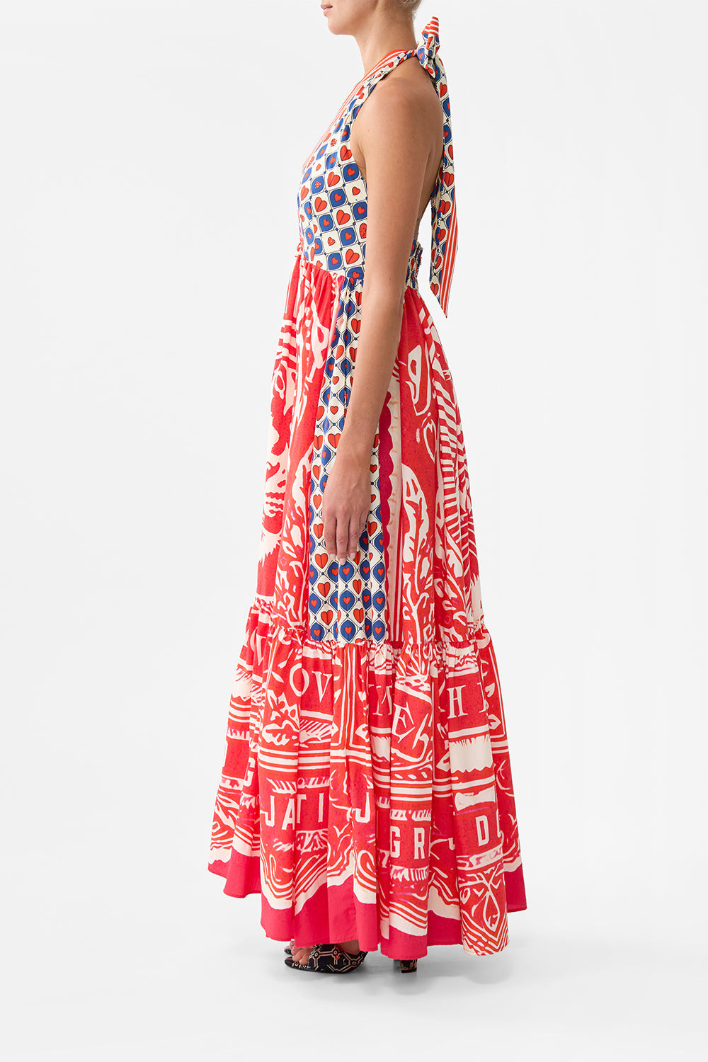 RUFFLE HEM HALTER DRESS - 4