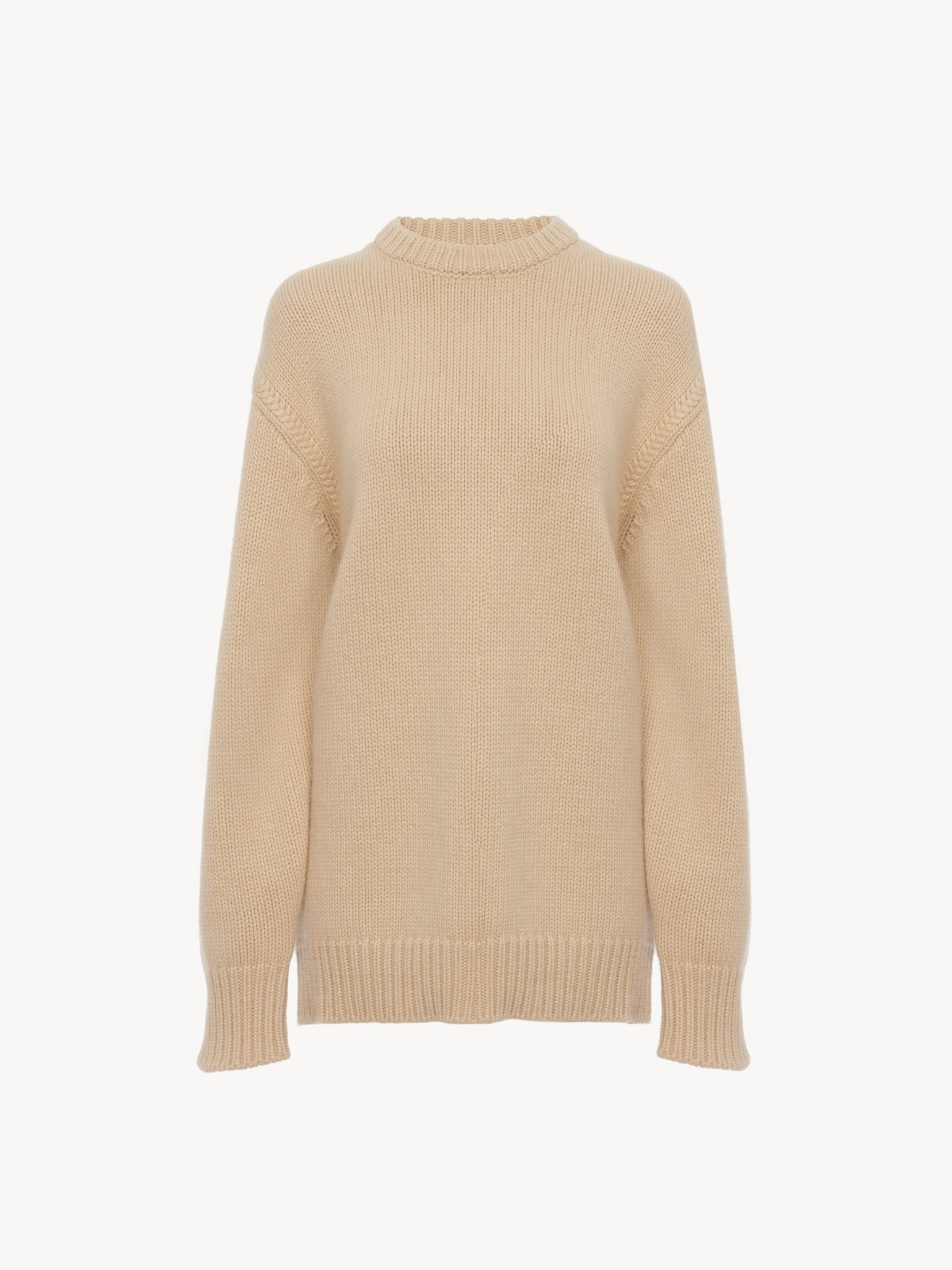 OVERSIZED KNITTED SWEATER IN CASHMERE & COTTON - 2