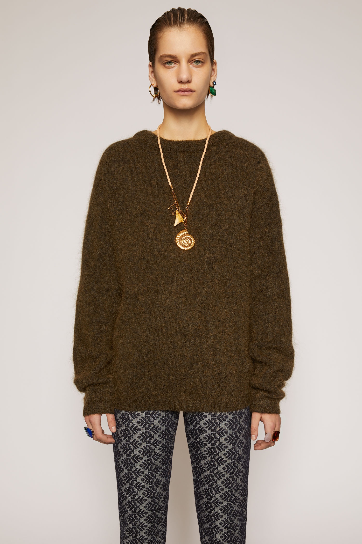 Oversized sweater olive green - 2