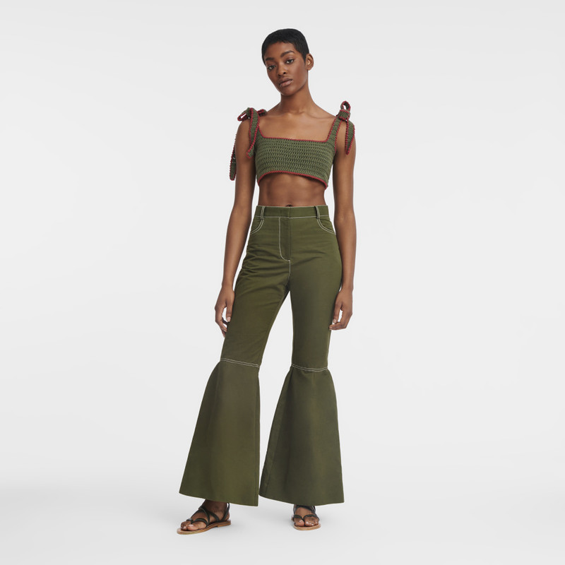 Longchamp Trousers Khaki - Gabardine outlook
