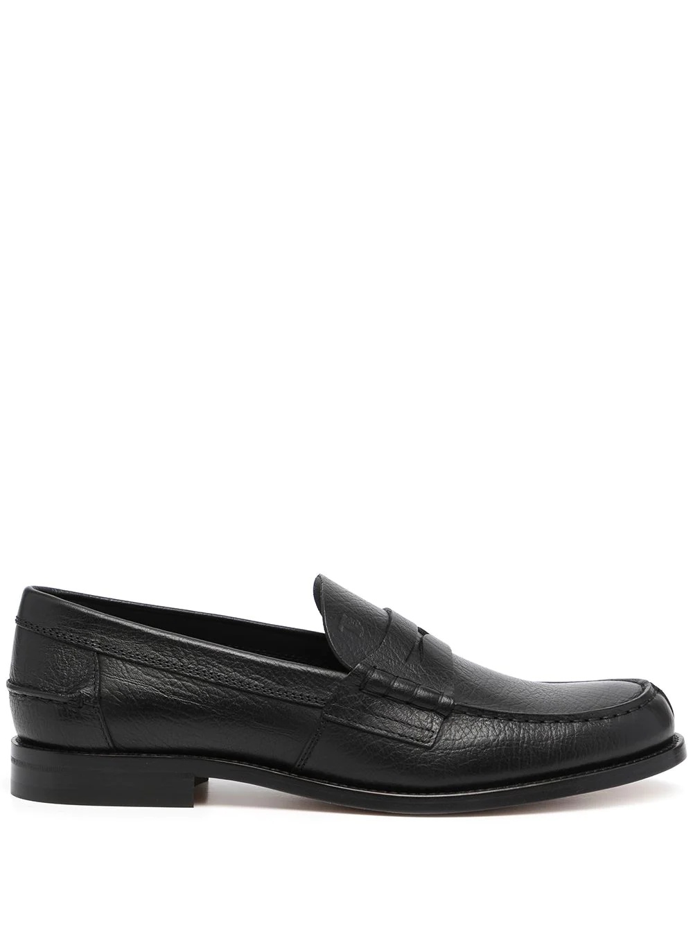 round-toe crinkled-finish loafers - 1