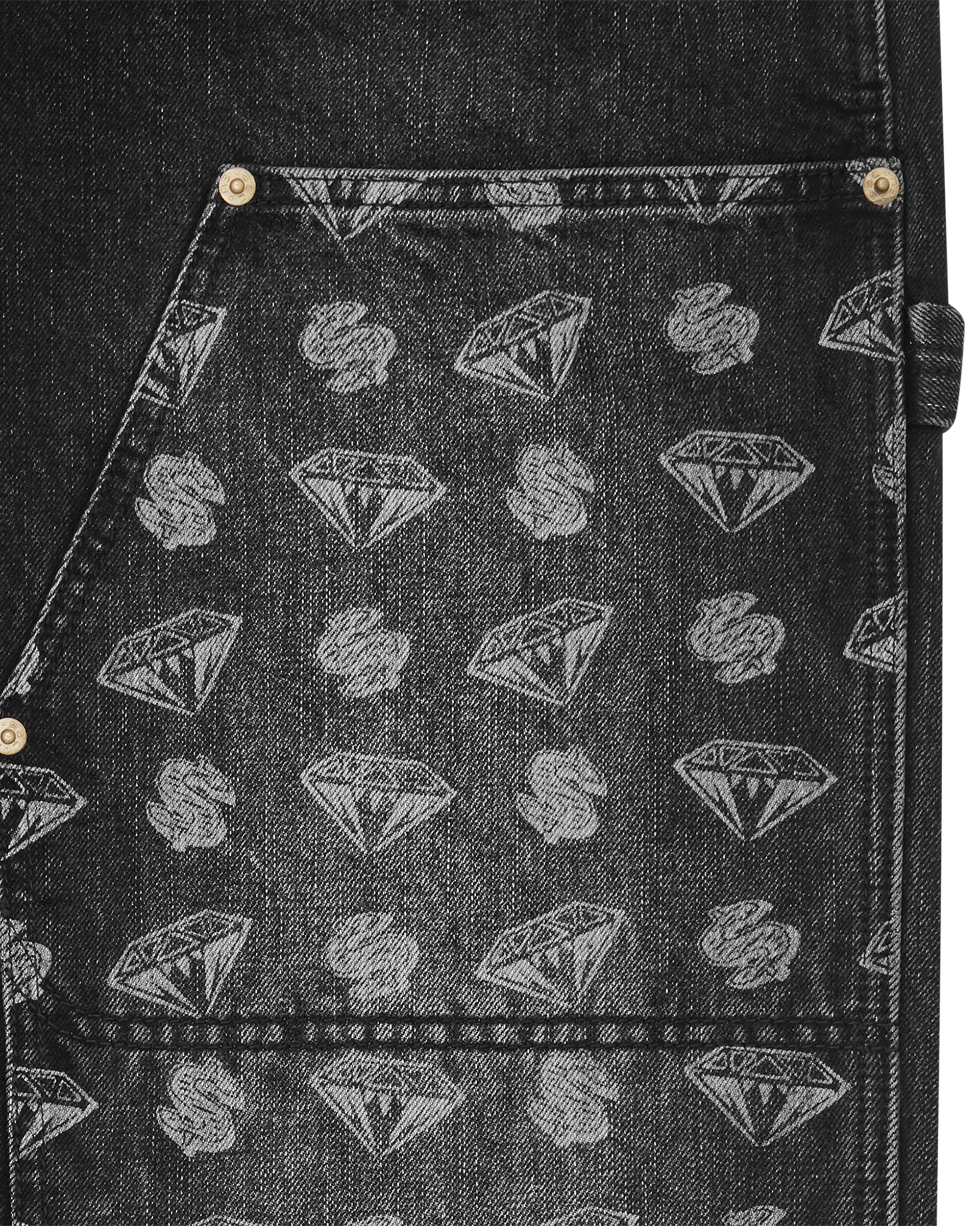 DIAMONDS & DOLLARS DENIM CARPENTER PANT - 5