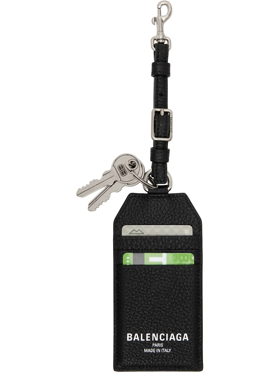 Black Credit Charm Card Holder Keychain - 1