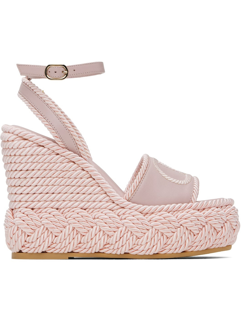 Pink VLogo Torchon Wedge Sandals 1
